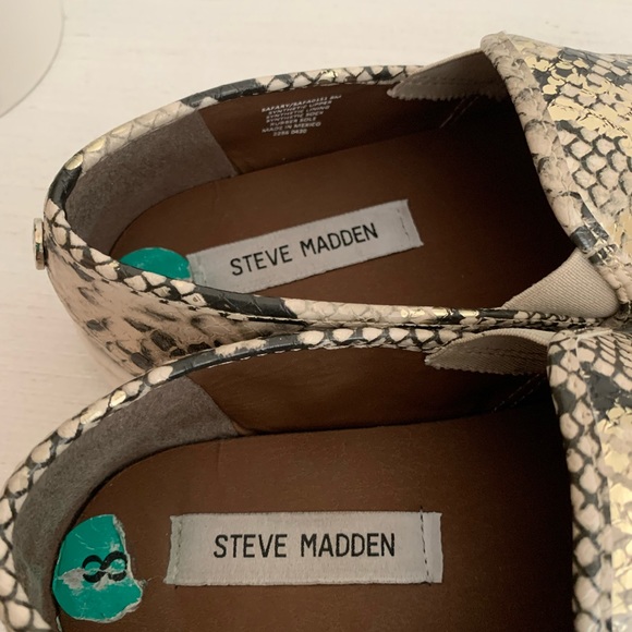 Steve Madden Safary Gold Snake Slip-On Platform Sneaker Woman’s 8M - Picture 11 of 14